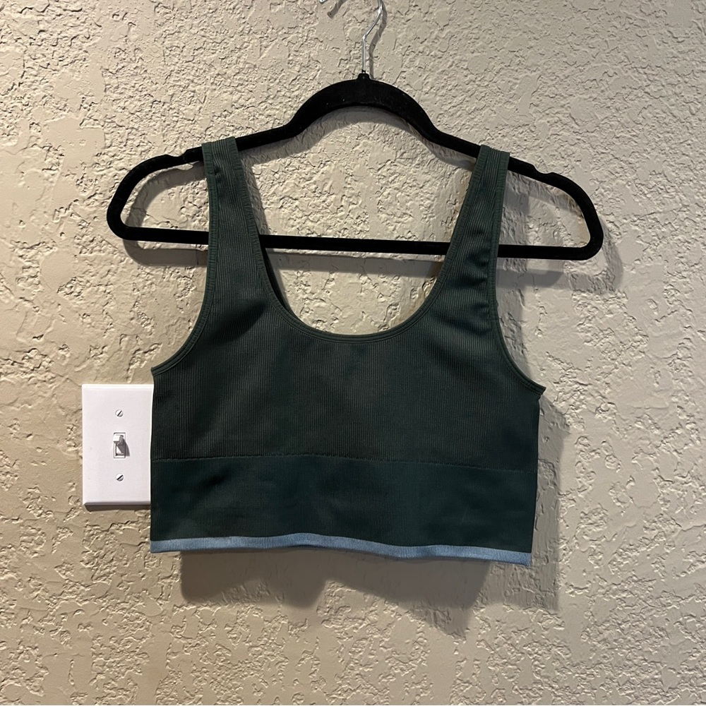 Outdoor Voices SeamlessRib Longline Bra Green